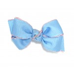 Blue (312 Blue) / 150 Pink Pico Stitch Bow - 3  inch